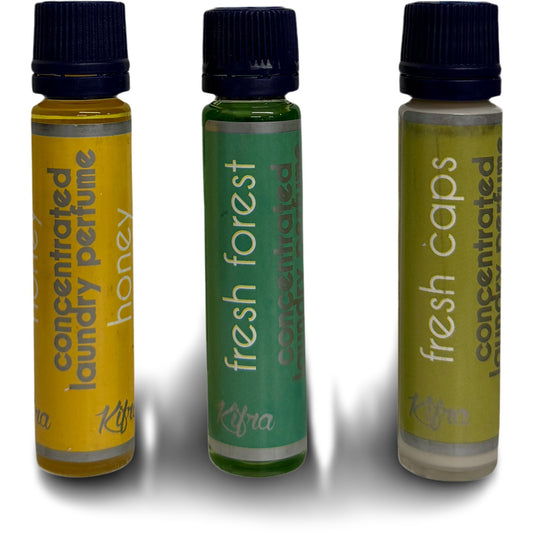 Kifra Minis Concentrated Laundry Perfume 25ml - Honey, Fresh Forest & Fresh Caps
